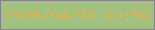 文字の大きさ：4、枠の色：857f88、背景の色：a0c17f、文字の色：dab456 無料ブログパーツのブログ時計