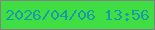 文字の大きさ：5、枠の色：858086、背景の色：3fdf44、文字の色：1c98a8 無料ブログパーツのブログ時計