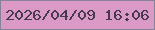 文字の大きさ：5、枠の色：858299、背景の色：db99c7、文字の色：473a4e 無料ブログパーツのブログ時計