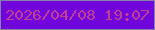 文字の大きさ：5、枠の色：8582a9、背景の色：7106dc、文字の色：c14096 無料ブログパーツのブログ時計