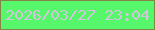 文字の大きさ：2、枠の色：858348、背景の色：57f76b、文字の色：d3c5dc 無料ブログパーツのブログ時計