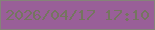 文字の大きさ：3、枠の色：858379、背景の色：995f98、文字の色：757560 無料ブログパーツのブログ時計