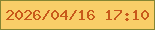 文字の大きさ：1、枠の色：858532、背景の色：f9ce68、文字の色：c8591a 無料ブログパーツのブログ時計