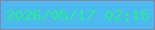 文字の大きさ：1、枠の色：8585ac、背景の色：4cbaf0、文字の色：22f088 無料ブログパーツのブログ時計