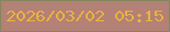 文字の大きさ：2、枠の色：85865c、背景の色：b38175、文字の色：eab33e 無料ブログパーツのブログ時計