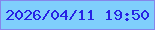 文字の大きさ：2、枠の色：8586ea、背景の色：7fcffc、文字の色：2623e5 無料ブログパーツのブログ時計