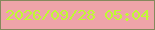文字の大きさ：5、枠の色：85885c、背景の色：eea4a9、文字の色：bffb32 無料ブログパーツのブログ時計