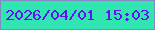 文字の大きさ：1、枠の色：8589c3、背景の色：30e5b2、文字の色：6112f0 無料ブログパーツのブログ時計