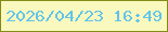 文字の大きさ：2、枠の色：858a18、背景の色：f9f8be、文字の色：62c4ea 無料ブログパーツのブログ時計