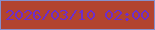 文字の大きさ：2、枠の色：8590cc、背景の色：b2432f、文字の色：6d2dcb 無料ブログパーツのブログ時計