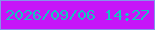 文字の大きさ：1、枠の色：8592ea、背景の色：c615f8、文字の色：16c4c0 無料ブログパーツのブログ時計