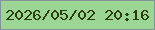 文字の大きさ：5、枠の色：859399、背景の色：9bd695、文字の色：2e3d0e 無料ブログパーツのブログ時計