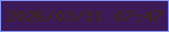 文字の大きさ：2、枠の色：8595fc、背景の色：3b1a57、文字の色：462812 無料ブログパーツのブログ時計