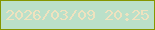 文字の大きさ：1、枠の色：859600、背景の色：bbe0c9、文字の色：efe2bf 無料ブログパーツのブログ時計