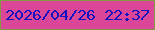 文字の大きさ：4、枠の色：859844、背景の色：dc4699、文字の色：1312c1 無料ブログパーツのブログ時計