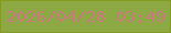文字の大きさ：4、枠の色：859a1e、背景の色：8da944、文字の色：c77b7c 無料ブログパーツのブログ時計