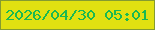 文字の大きさ：1、枠の色：859b30、背景の色：e1e111、文字の色：1ab951 無料ブログパーツのブログ時計