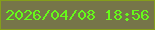 文字の大きさ：5、枠の色：859e1a、背景の色：767549、文字の色：66fa1a 無料ブログパーツのブログ時計