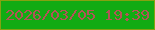 文字の大きさ：2、枠の色：85a211、背景の色：12ab13、文字の色：b25457 無料ブログパーツのブログ時計