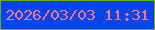文字の大きさ：1、枠の色：85a407、背景の色：0146ea、文字の色：f87586 無料ブログパーツのブログ時計