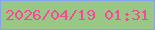 文字の大きさ：1、枠の色：85a4f2、背景の色：98c786、文字の色：f34b9a 無料ブログパーツのブログ時計