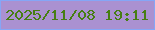 文字の大きさ：4、枠の色：85a6f6、背景の色：aa91d1、文字の色：477e13 無料ブログパーツのブログ時計