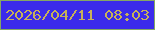 文字の大きさ：2、枠の色：85a764、背景の色：3b2aeb、文字の色：c7b059 無料ブログパーツのブログ時計
