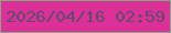 文字の大きさ：4、枠の色：85a781、背景の色：dc2f98、文字の色：5c4d6c 無料ブログパーツのブログ時計