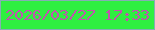 文字の大きさ：3、枠の色：85aeb4、背景の色：2fef41、文字の色：c154ae 無料ブログパーツのブログ時計