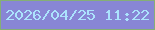 文字の大きさ：3、枠の色：85af76、背景の色：8886d5、文字の色：abe3fd 無料ブログパーツのブログ時計