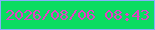 文字の大きさ：2、枠の色：85affc、背景の色：0bdc61、文字の色：e341c5 無料ブログパーツのブログ時計