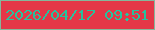 文字の大きさ：5、枠の色：85b79b、背景の色：e43747、文字の色：26c39e 無料ブログパーツのブログ時計