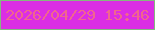 文字の大きさ：4、枠の色：85b87f、背景の色：db2ee4、文字の色：f1668d 無料ブログパーツのブログ時計