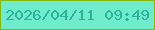 文字の大きさ：1、枠の色：85b90b、背景の色：70eccd、文字の色：29b39a 無料ブログパーツのブログ時計