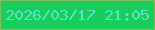 文字の大きさ：5、枠の色：85ba5d、背景の色：19cd5c、文字の色：59e4c3 無料ブログパーツのブログ時計