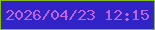 文字の大きさ：2、枠の色：85bb1e、背景の色：3124c7、文字の色：c063e0 無料ブログパーツのブログ時計