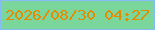 文字の大きさ：2、枠の色：85bbf8、背景の色：7ad69b、文字の色：e58a03 無料ブログパーツのブログ時計