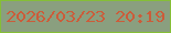 文字の大きさ：2、枠の色：85be37、背景の色：8a9f7f、文字の色：cc5c3a 無料ブログパーツのブログ時計