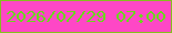 文字の大きさ：3、枠の色：85bf1f、背景の色：fe47c6、文字の色：6bd61e 無料ブログパーツのブログ時計