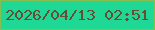文字の大きさ：3、枠の色：85bf50、背景の色：20d896、文字の色：664e35 無料ブログパーツのブログ時計