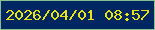文字の大きさ：4、枠の色：85c093、背景の色：002762、文字の色：e7e51a 無料ブログパーツのブログ時計