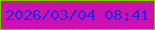 文字の大きさ：4、枠の色：85c106、背景の色：cf10b0、文字の色：1d29e4 無料ブログパーツのブログ時計