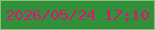 文字の大きさ：5、枠の色：85c17a、背景の色：328f3a、文字の色：dd1474 無料ブログパーツのブログ時計