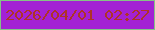 文字の大きさ：3、枠の色：85c286、背景の色：a321d4、文字の色：ae3328 無料ブログパーツのブログ時計