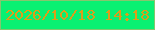 文字の大きさ：5、枠の色：85c66e、背景の色：09f072、文字の色：df9d19 無料ブログパーツのブログ時計