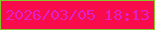 文字の大きさ：4、枠の色：85c72b、背景の色：f90c4b、文字の色：e020c7 無料ブログパーツのブログ時計