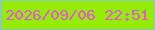 文字の大きさ：1、枠の色：85cbc0、背景の色：96eb03、文字の色：ed55d7 無料ブログパーツのブログ時計