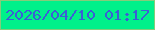文字の大きさ：5、枠の色：85cc7a、背景の色：00f08a、文字の色：3c5ed5 無料ブログパーツのブログ時計