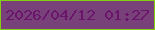 文字の大きさ：3、枠の色：85ce11、背景の色：784179、文字の色：6a156b 無料ブログパーツのブログ時計