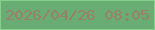 文字の大きさ：4、枠の色：85d08c、背景の色：6aad74、文字の色：9a7f65 無料ブログパーツのブログ時計